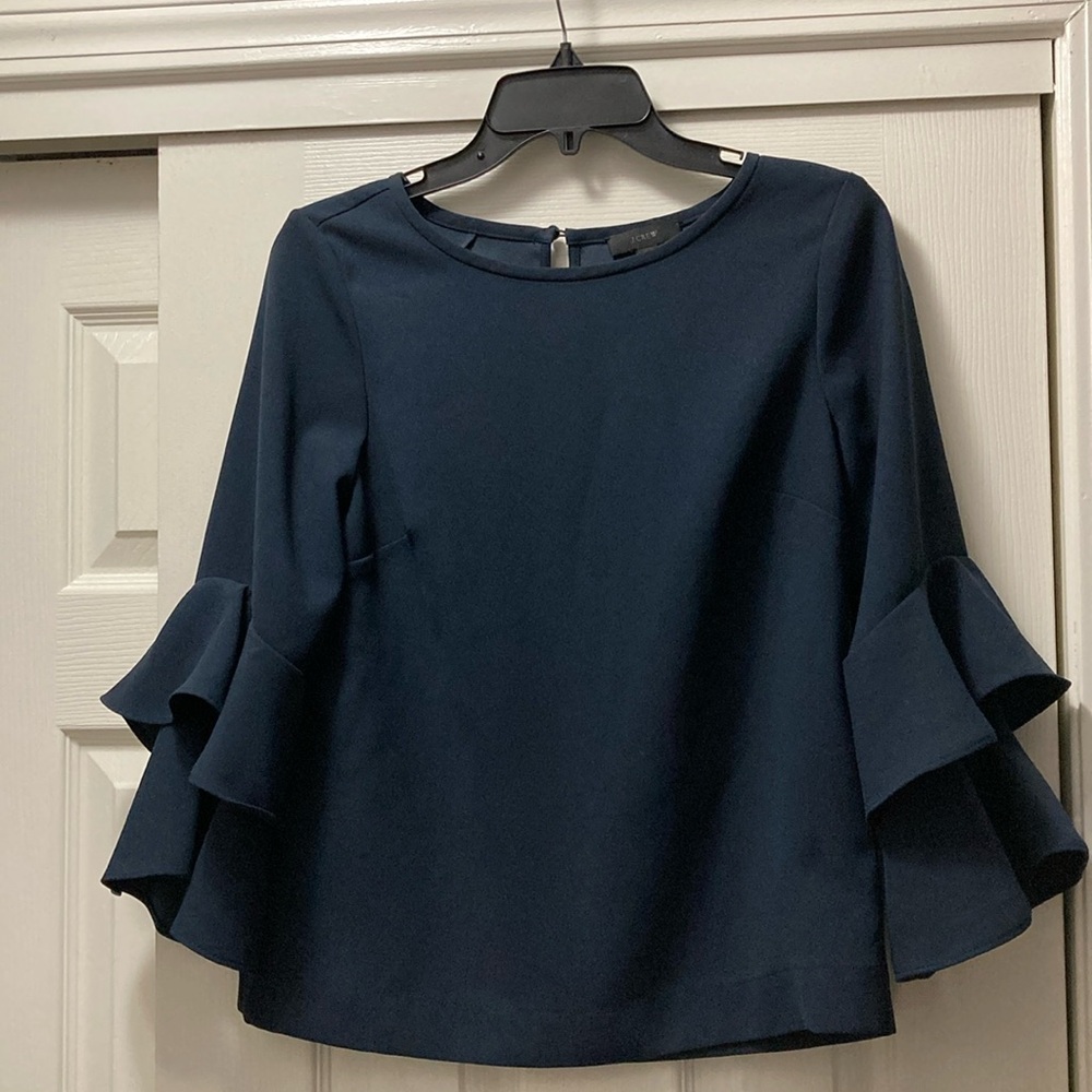 J Crew navy blouse